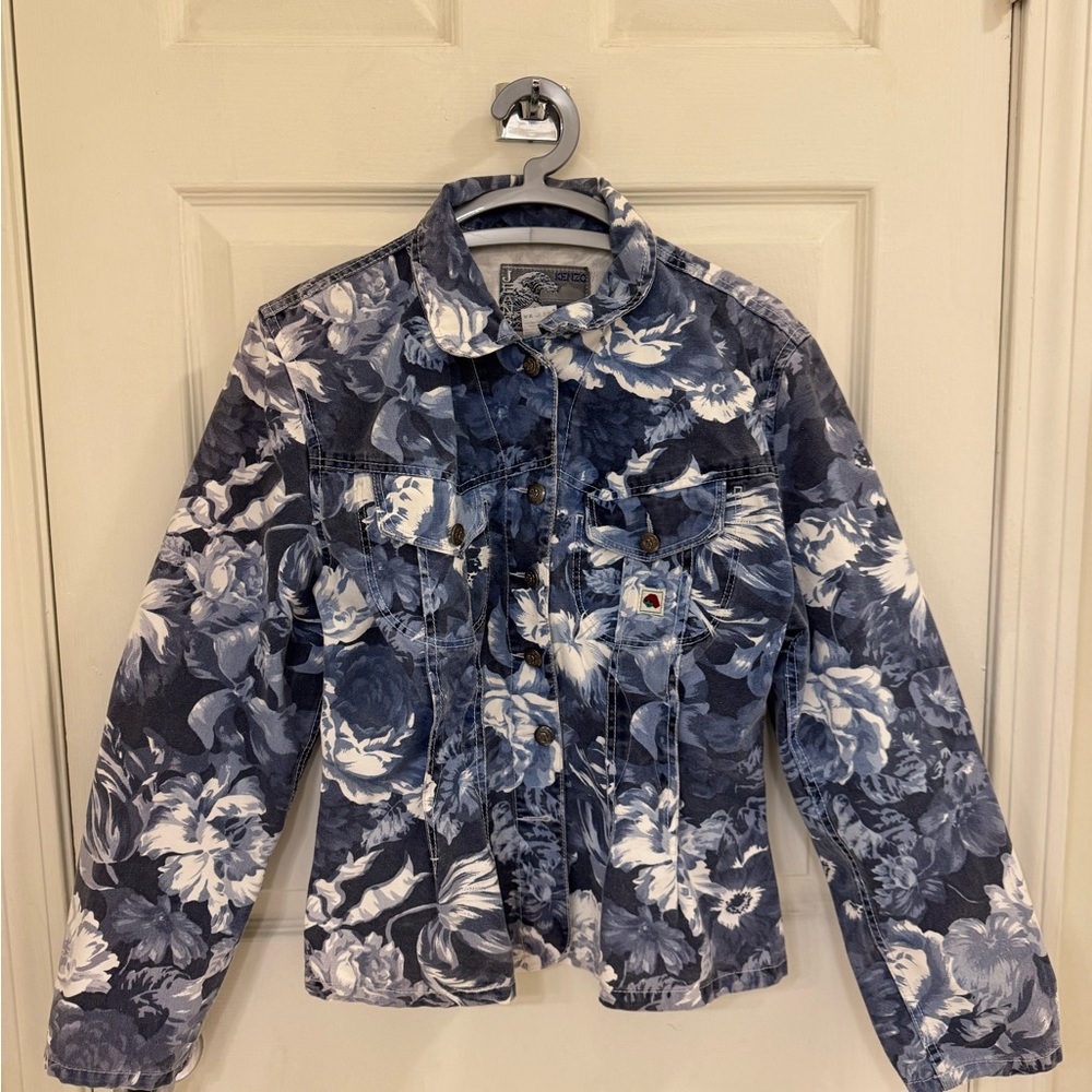 Kenzo Blue Floral Pattern Jacket